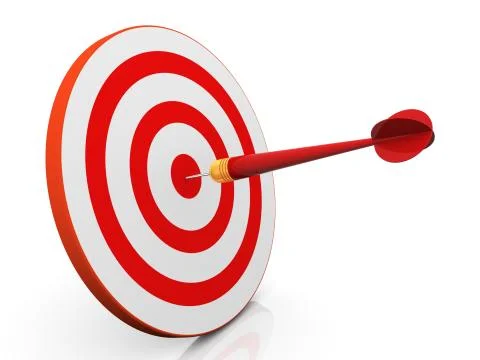 3d dart on target Stock Illustration