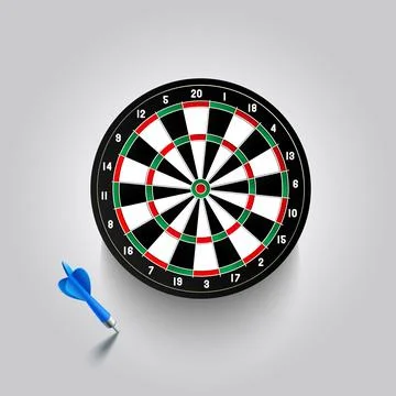 3D Dartboard vector illustration. Realistic dart design vector Stock Illustration