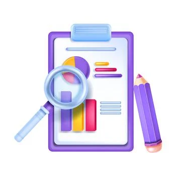 3D data analysis icon, vector business report research dashboard illustration Illustrazione stock