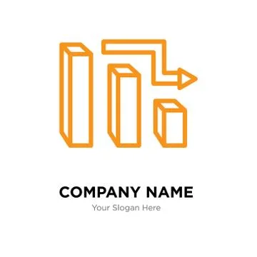 3d data analytics bars company logo design template Stock Illustration