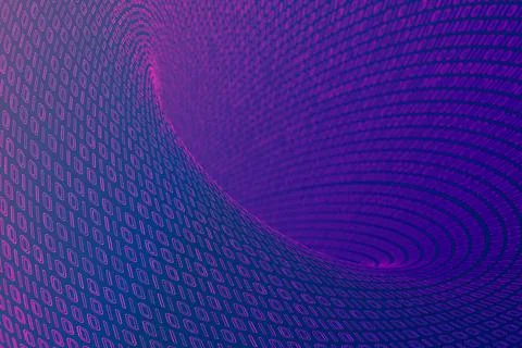 3d Data Digital Binary Tunnel 스톡 사진