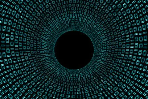 3d Data Digital Binary Tunnel Stock Photos