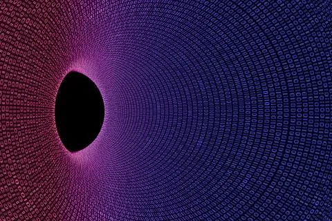 3d Data Digital Binary Tunnel 库存照片