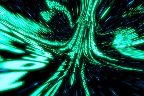 3d Data Digital Binary Tunnel Stockfoto's