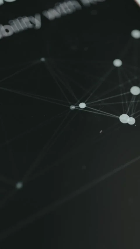 3D data network visualization with linked nodes Stock Footage 332922637