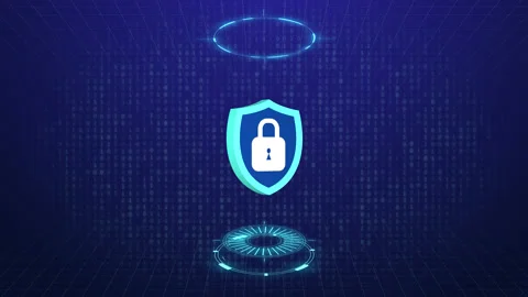 3d Data protection Cyber Security Privacy. safety of personal data, lock Stock Footage 156797139