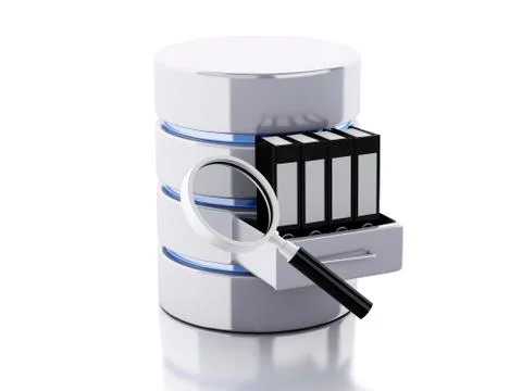 3d Data storage with folders Stock Illustration