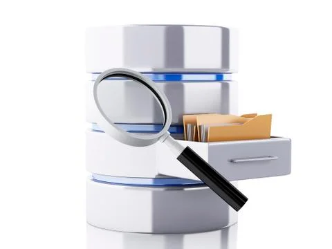 3d Data storage with folders イラスト素材