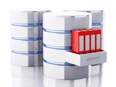 3d Data storage with folders イラスト素材