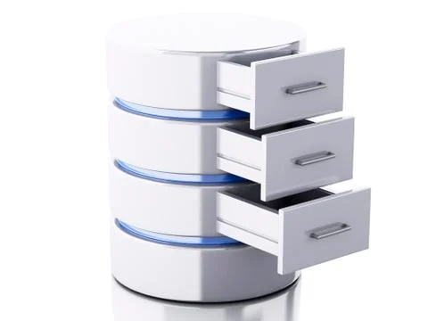 3d Data storage on white background Stock Illustration
