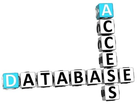 3d database access crossword Stock Illustration