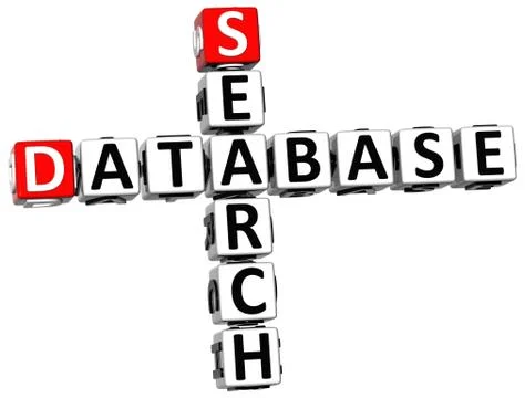 3d database search crossword Stock Illustration