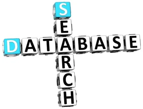 3d database search crossword Stock Illustration