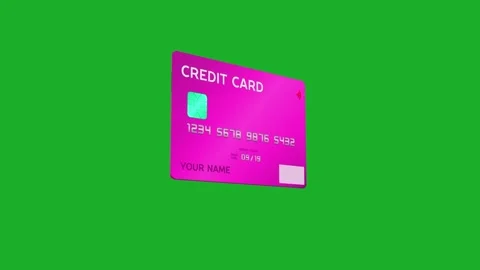 3D Debit ATM Card Animation | Modern Banking Concept on Green Screen 4K Stock Footage 329563612