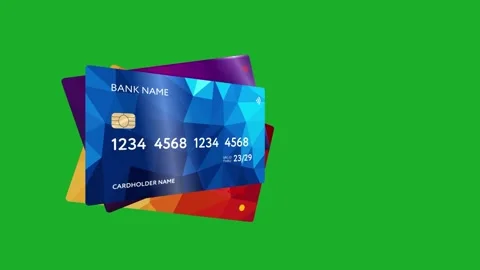 3D Debit ATM Card Animation | Modern Banking Concept on Green Screen 4K Stock Footage 329563615