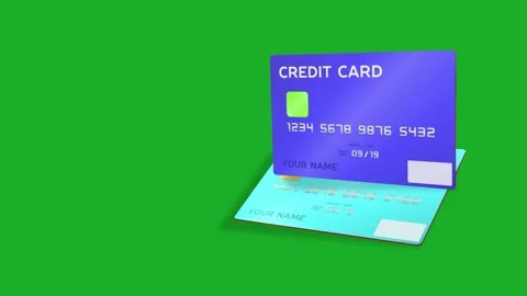 3D Debit ATM Card Animation | Modern Banking Concept on Green Screen 4K Stock Footage 329563624