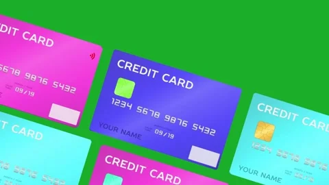 3D Debit ATM Card Animation | Modern Banking Concept on Green Screen 4K Stock Footage 329563625