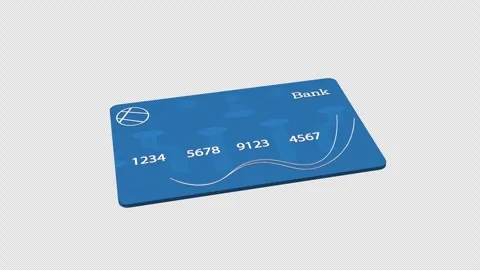3D Debit Card Rotating on a Transparent Background. Credit Card Animation. Stock Footage 270484699