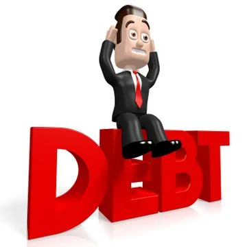 3D debt concept Stock Illustration