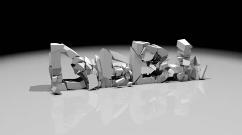 3D Debt Crumble grey Stock Footage 50052970