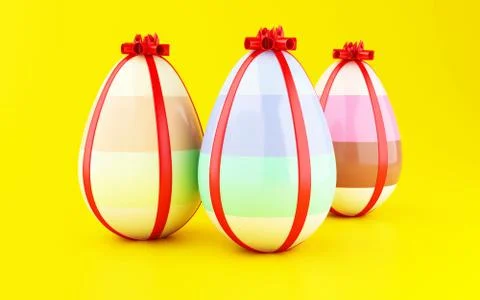 3d Decorated Easter eggs Stock Illustration