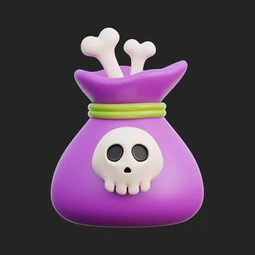 3d decorative elements for Halloween, trick or treat, october holiday, cart.. Stock Illustration