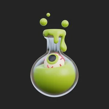 3d decorative elements for Halloween, trick or treat, october holiday, cart.. Stock Illustration