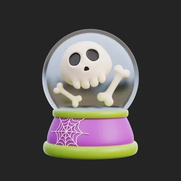 3d decorative elements for Halloween, trick or treat, october holiday, cart.. Stock Illustration