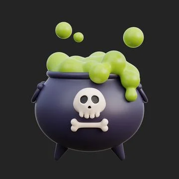 3d decorative elements for Halloween, trick or treat, october holiday, cart.. Stock Illustration