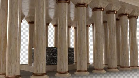 3D Decorative Mausoleum Columns Model Stock Illustration