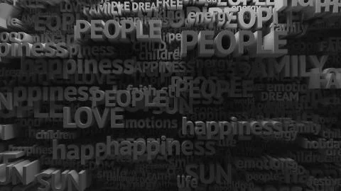3d defferent positive words Stock Illustration