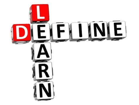 3d define learn crossword cube words Stock Illustration