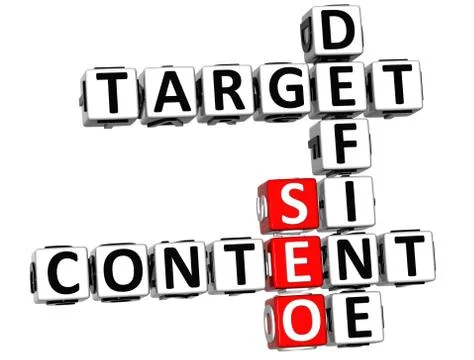 3d define target content crossword 스톡 일러스트