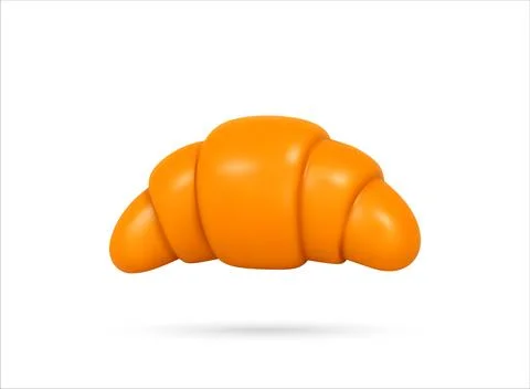 3D Delicious croissant icon Stock Illustration