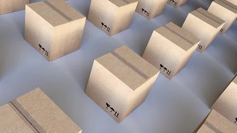 3d delivery boxes Stock Illustration