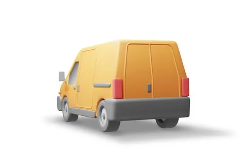 3D Delivery Van Car Isolated on White Stock Illustration