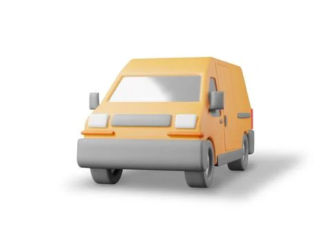 3D Delivery Van Car Isolated on White Stock Illustration