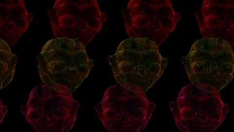 3D Demon Heads Stock Footage 128837848