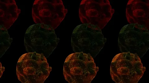 3D Demon Heads Stock Footage 128837874