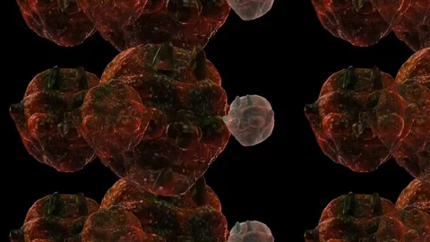 3D Demon Heads Stock Footage 128837894