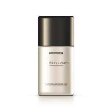 3D Deodorant Bottle On White Background. Shiny Packaging Stock Illustration