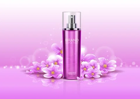 3d deodorant with flowers Stock Illustration