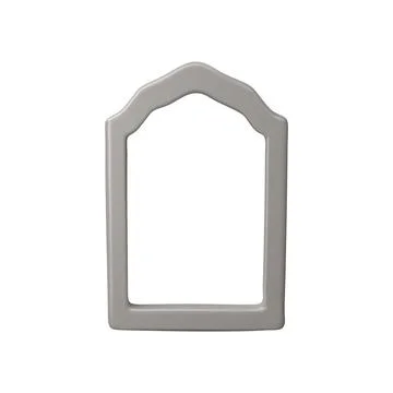 3D design of arched frame, grey color for Ramadan celebration. イラスト素材