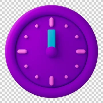 3D Design Clock  (12.00, 24.00) Illustrazione stock