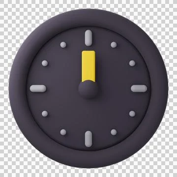3D Design Clock  (12.00, 24.00) Illustrazione stock