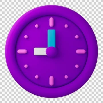 3D Design Clock  (21.00) Illustrazione stock