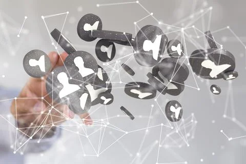 3d design conference Digital Network and data concept Stock Photos