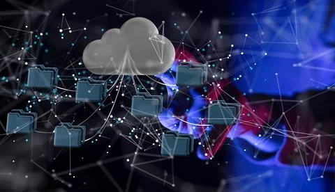3d design of file server in cloud service Stock Illustration