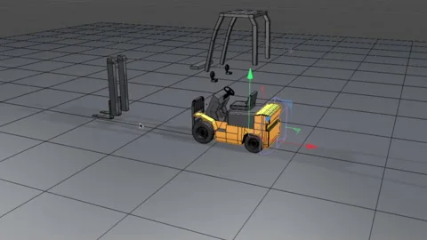 3d design of a forklift for warehouse. Storage, industry and stock concept Stock Footage 164564187