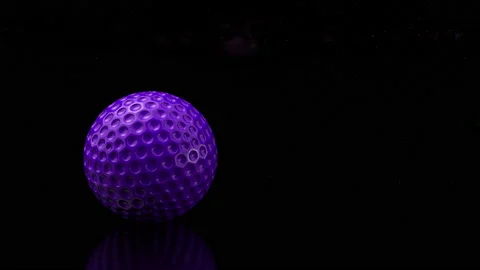 3d design of golf balls on the dark background. Looped animation of rolling golf Stock Footage 123494047
